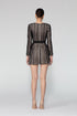 V' Neck Long Sleeve Wrap Mini Dress